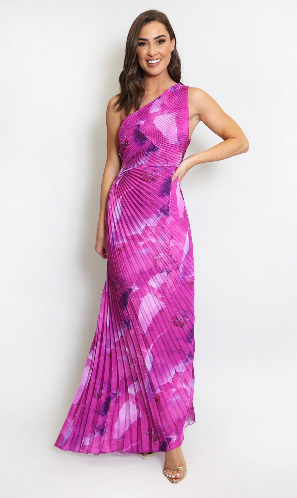 Side Cut Out Pleated Dress