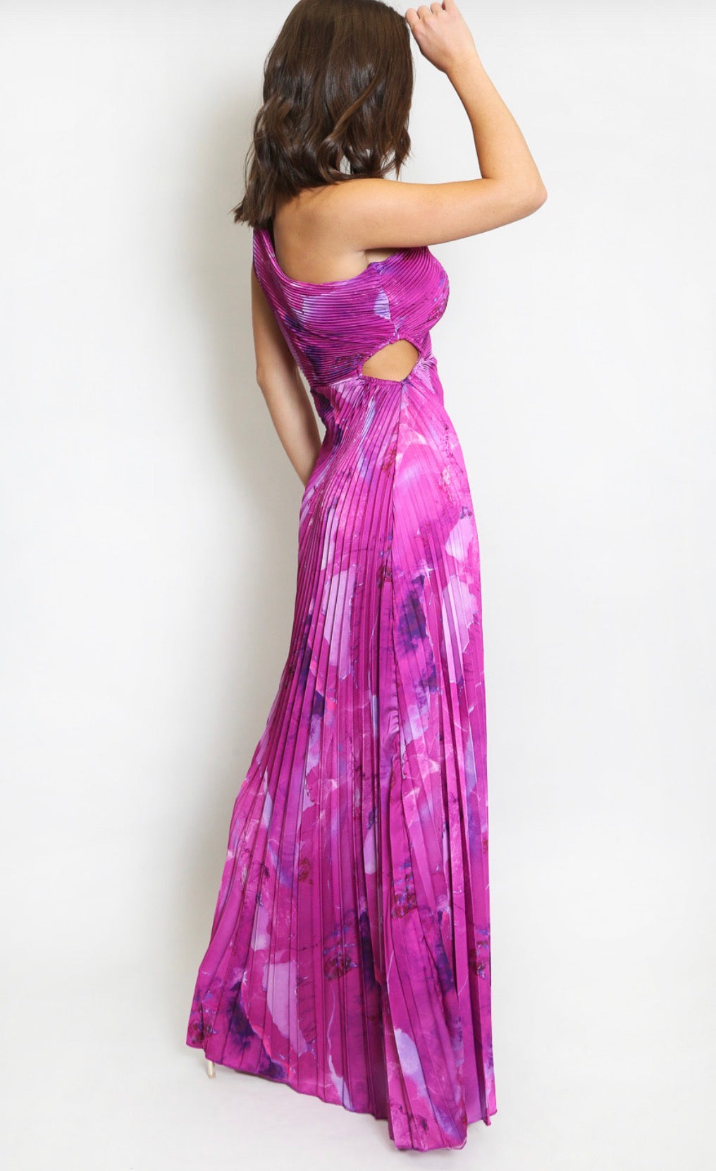 Side Cut Out Pleated Dress