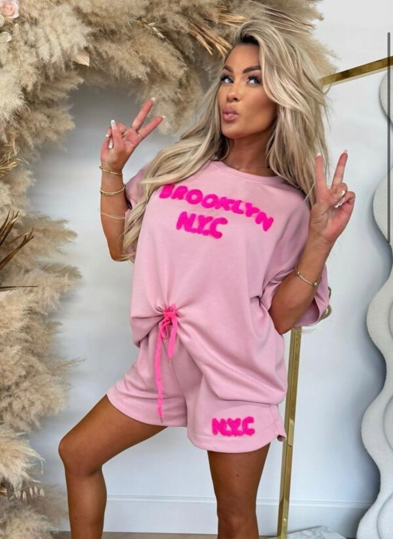 Brooklyn NYC Pink Short Set