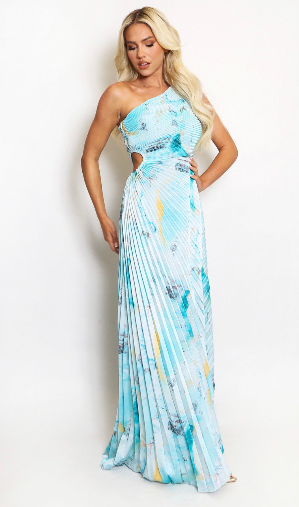 Side Cut Out Pleated Dress
